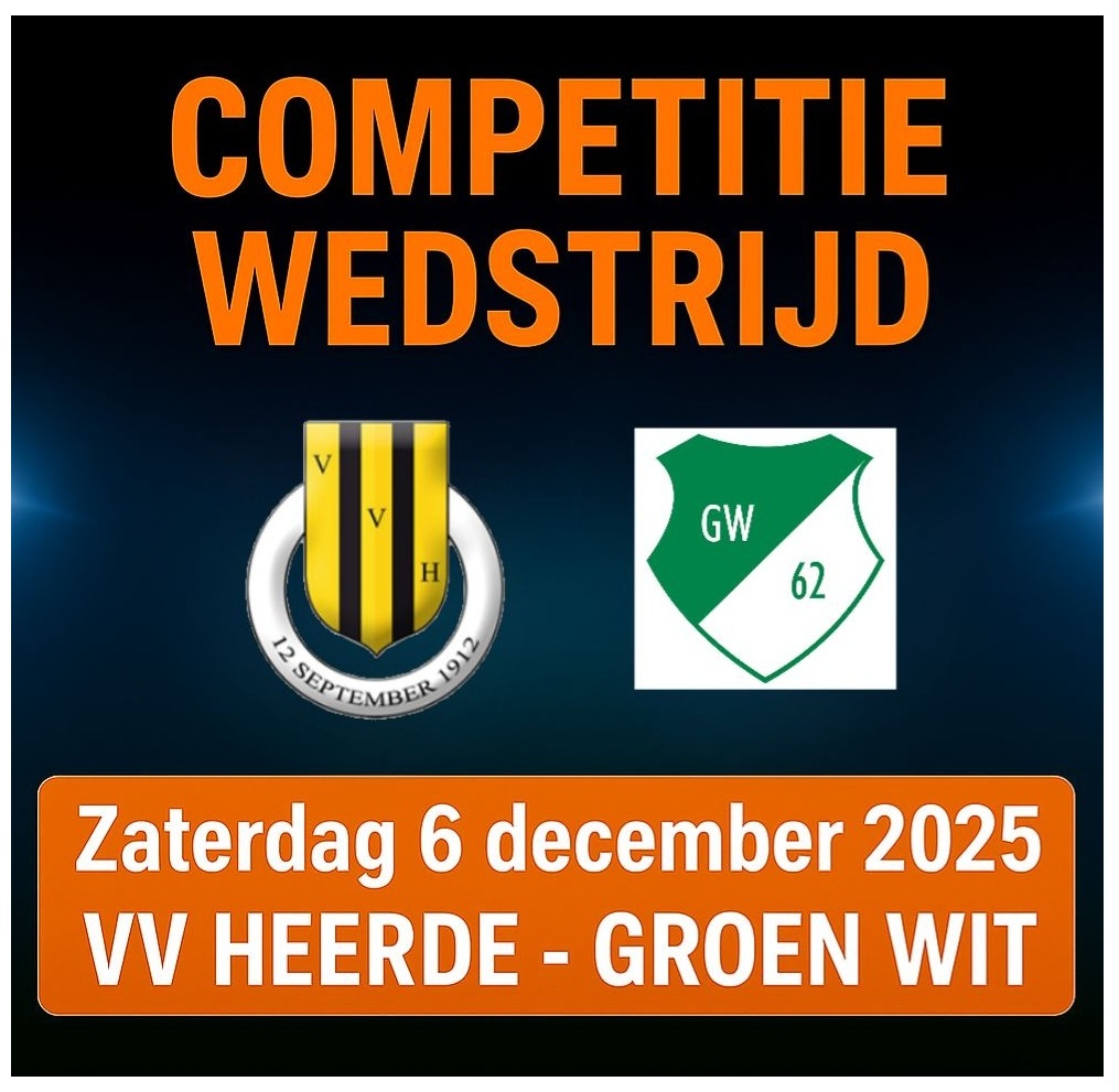 Zaterdag 6 december  laatste thuiswedstrijd vv Heerde 1 in 2025